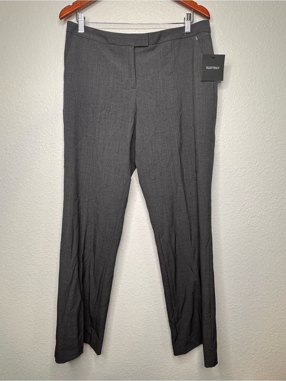 NWT Ellen Tracy Gray Stretch Office Dress Pants Trousers sz 10